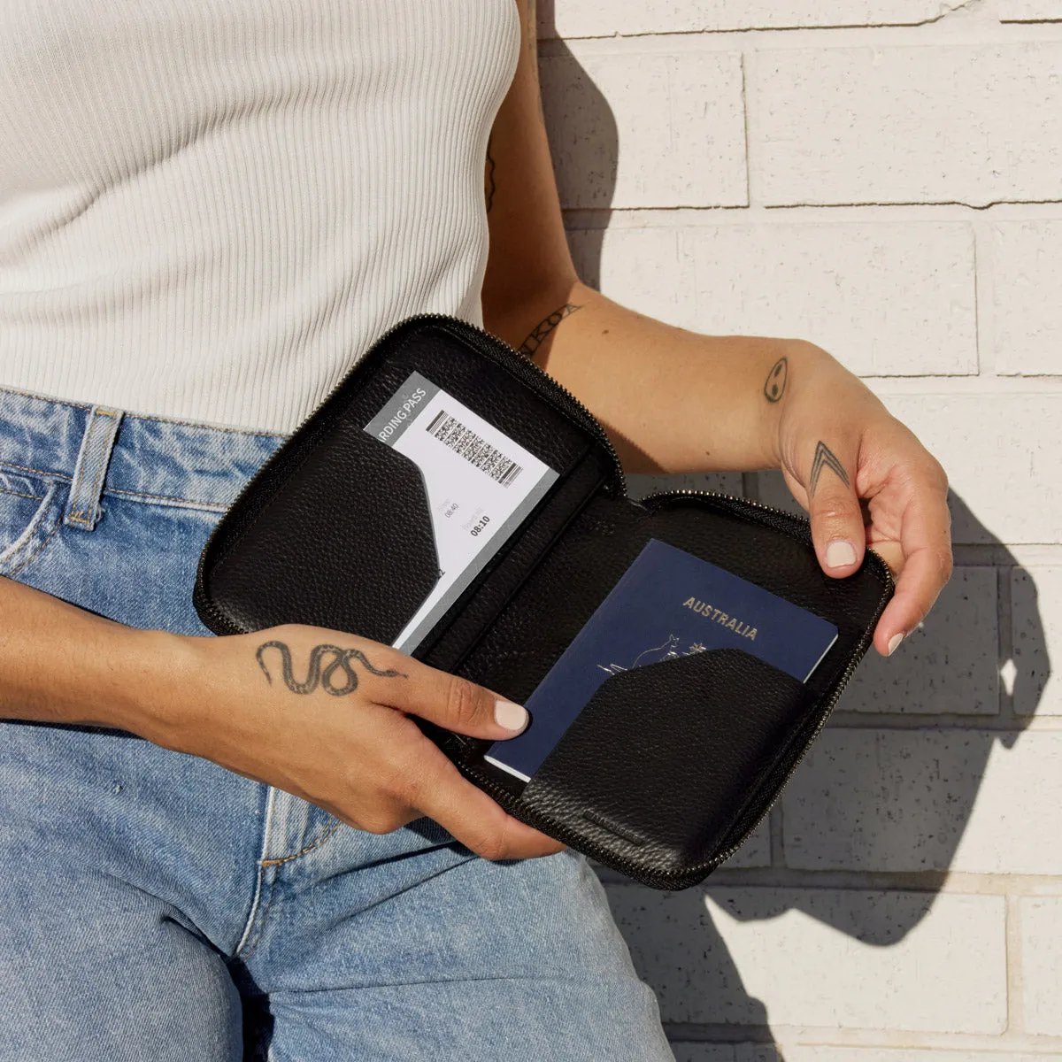 Nowhere To Be Found Passport Wallet - Black