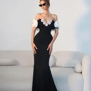 Off Shoulder Elegant Maxi Bandage Dress HL9823