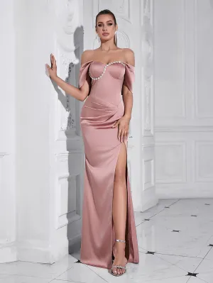 Off Shoulder Elegant Maxi Bodycon Dress HB10225