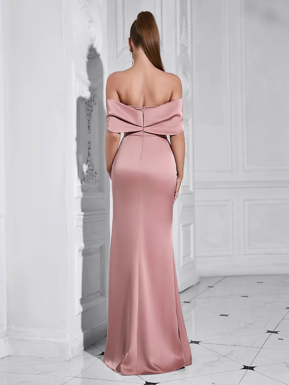 Off Shoulder Elegant Maxi Bodycon Dress HB10225