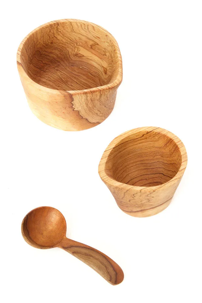 Olive Wood Cream & Sugar Set