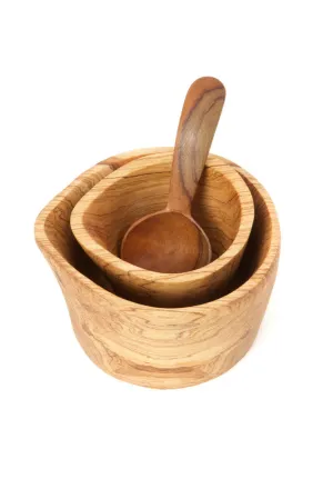 Olive Wood Cream & Sugar Set