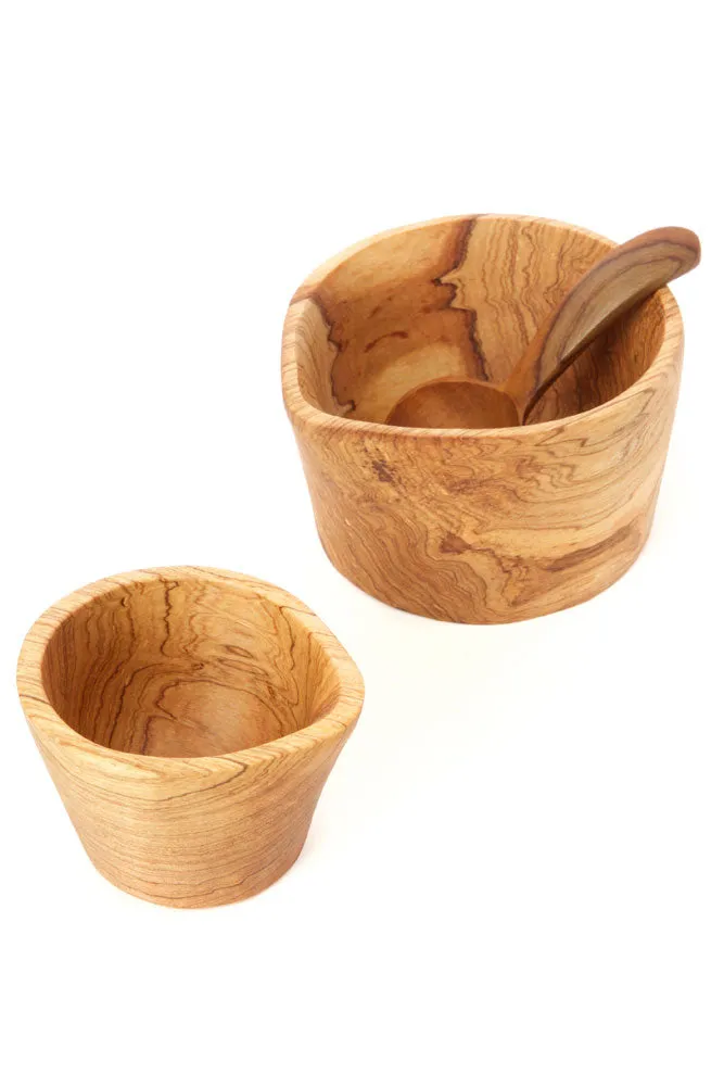 Olive Wood Cream & Sugar Set