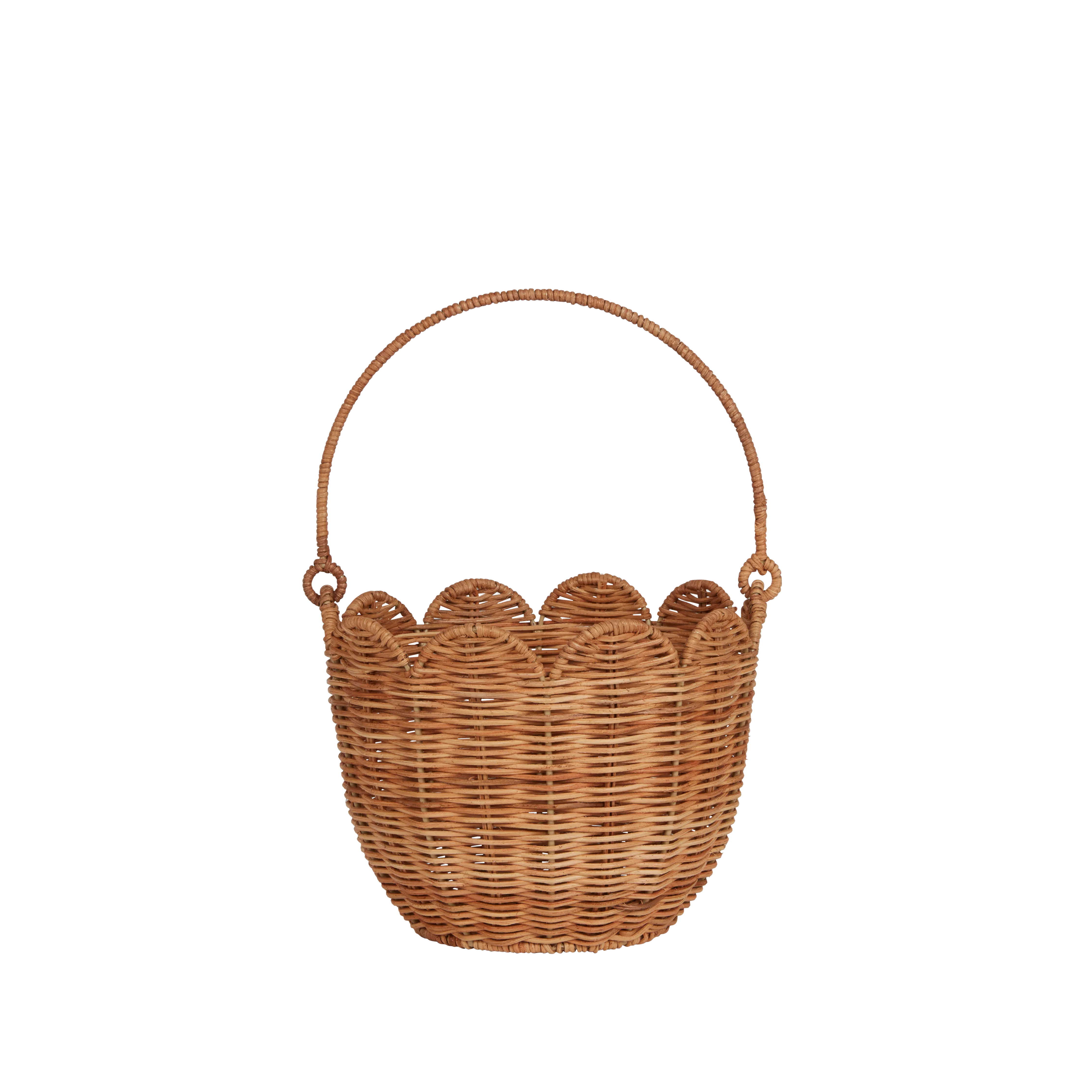 Olli Ella Rattan Tulip Carry Basket - Natural