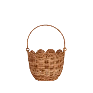 Olli Ella Rattan Tulip Carry Basket - Natural