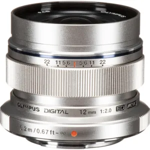 Olympus M.Zuiko Digital ED 12mm f/2 Lens | Silver