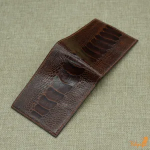 Ostrich Leg Leather bifold wallet
