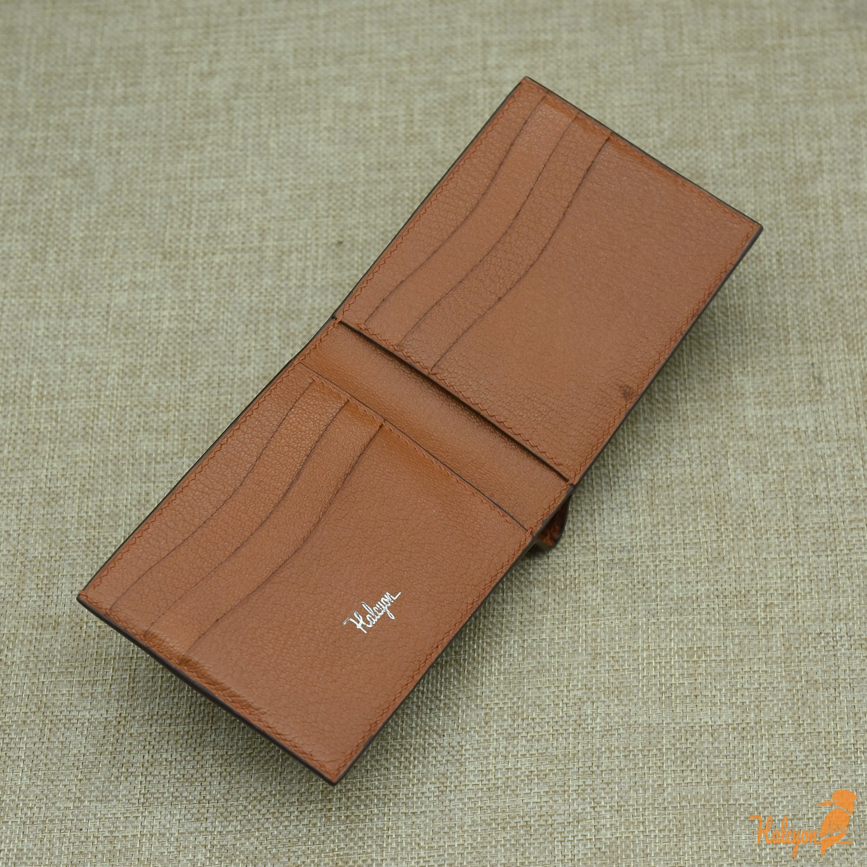 Ostrich Leg Leather bifold wallet