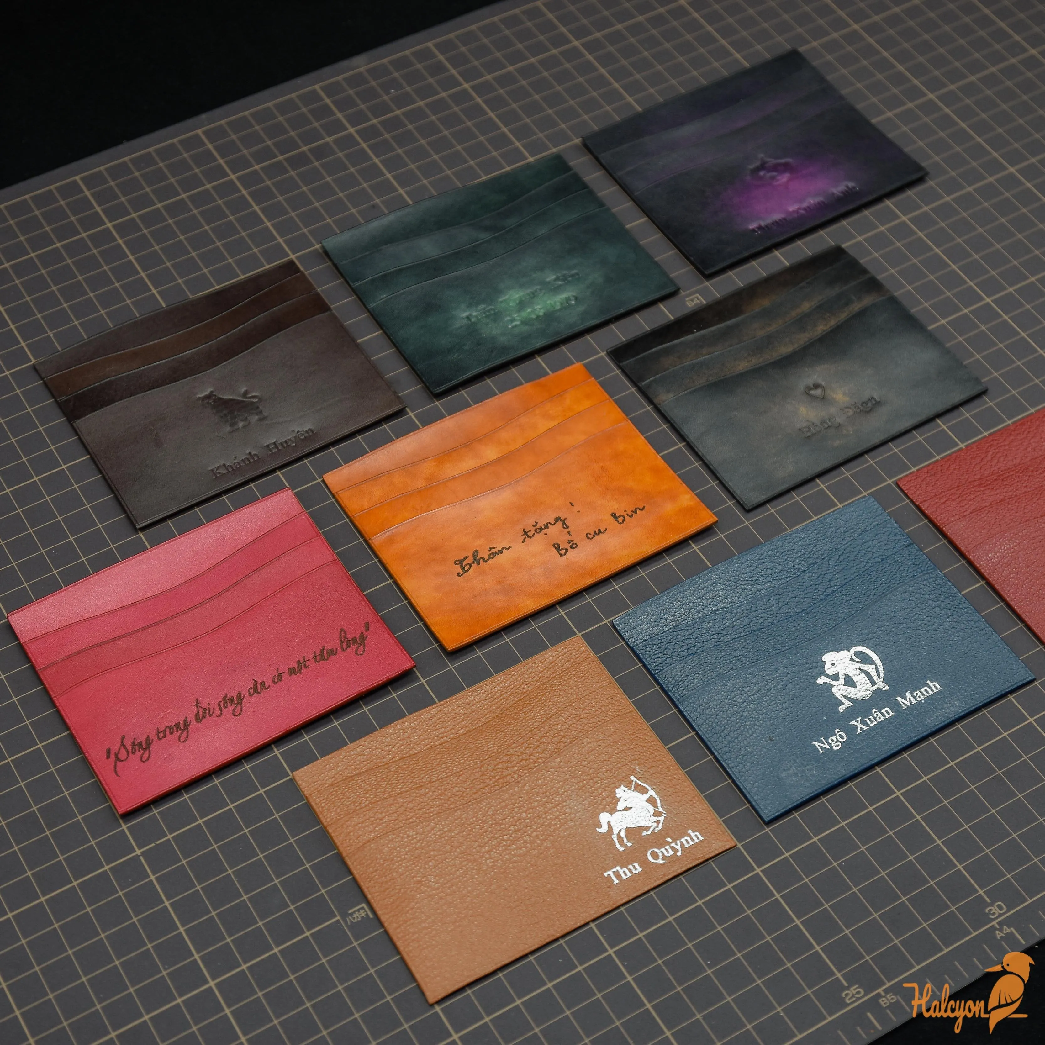 Ostrich Leg Leather bifold wallet
