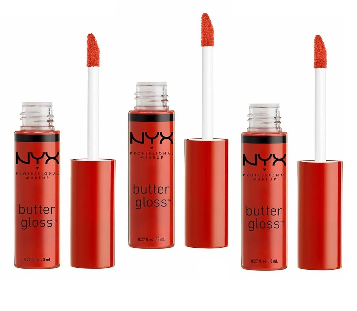 Pack of 3 NYX Butter Gloss, Strawberry Jam BLG25