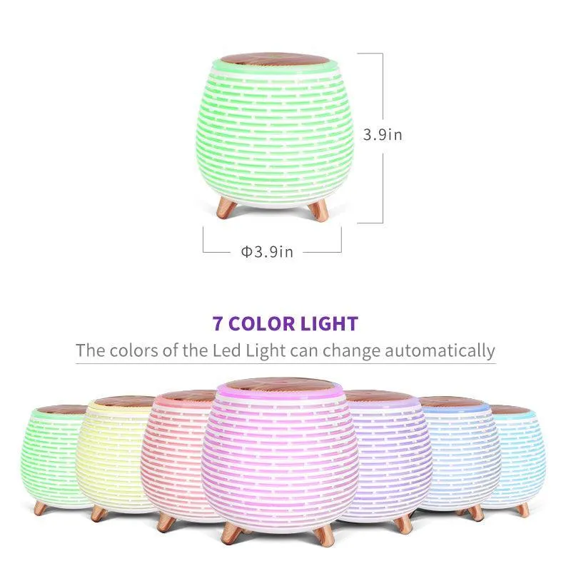 PAI - USB Diffuser Stripe Wood Table Lamp (90ml)