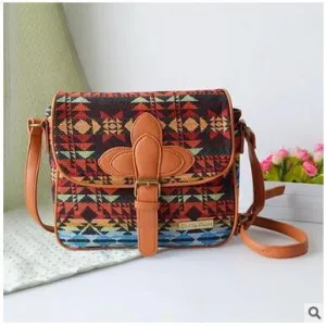 Patterned Canvas Shoulder Bag