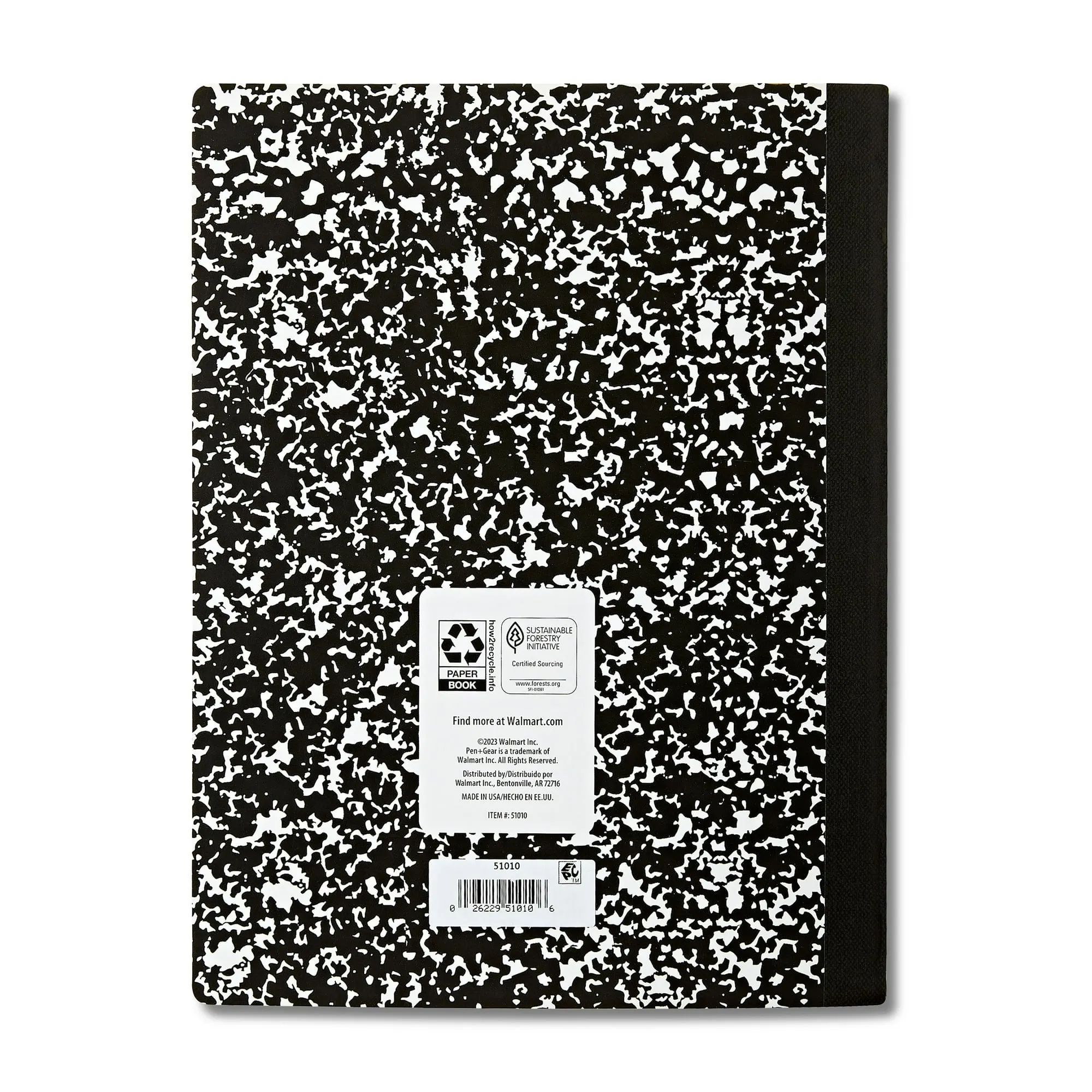 Pen Gear 80 Sheets Marble Composition Book, 9.75 x 7.5 Wide Ruled - new