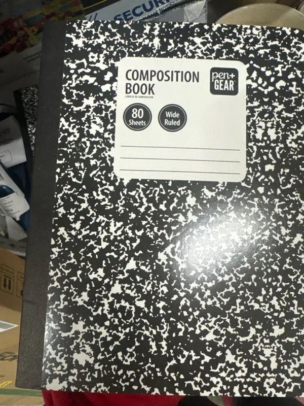 Pen Gear 80 Sheets Marble Composition Book, 9.75 x 7.5 Wide Ruled - new