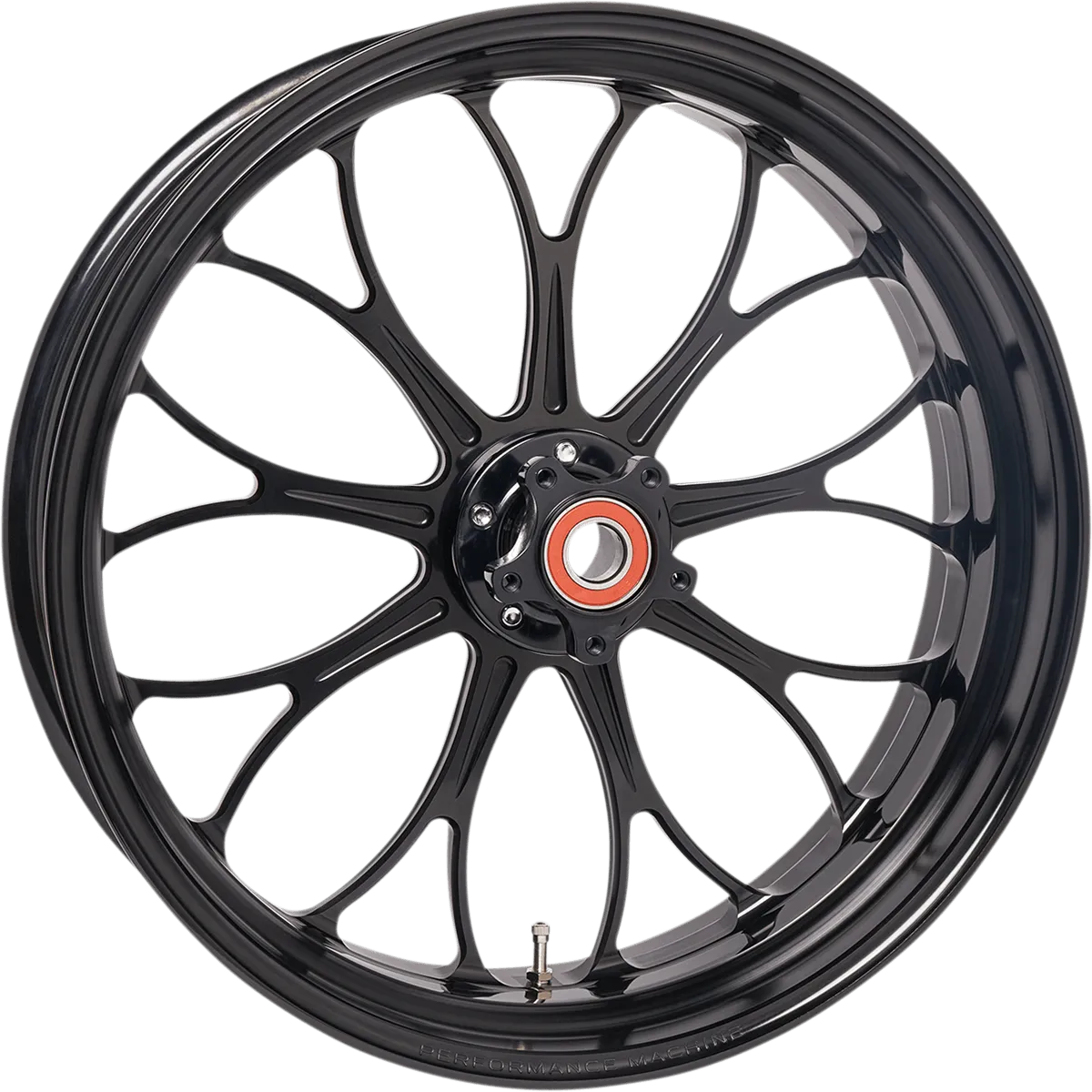 Performance Machine 12047106RVNJAPB One-Piece Aluminum Front Wheel (Dual Disc) - 21in. x 3.5in. - Revolution Black