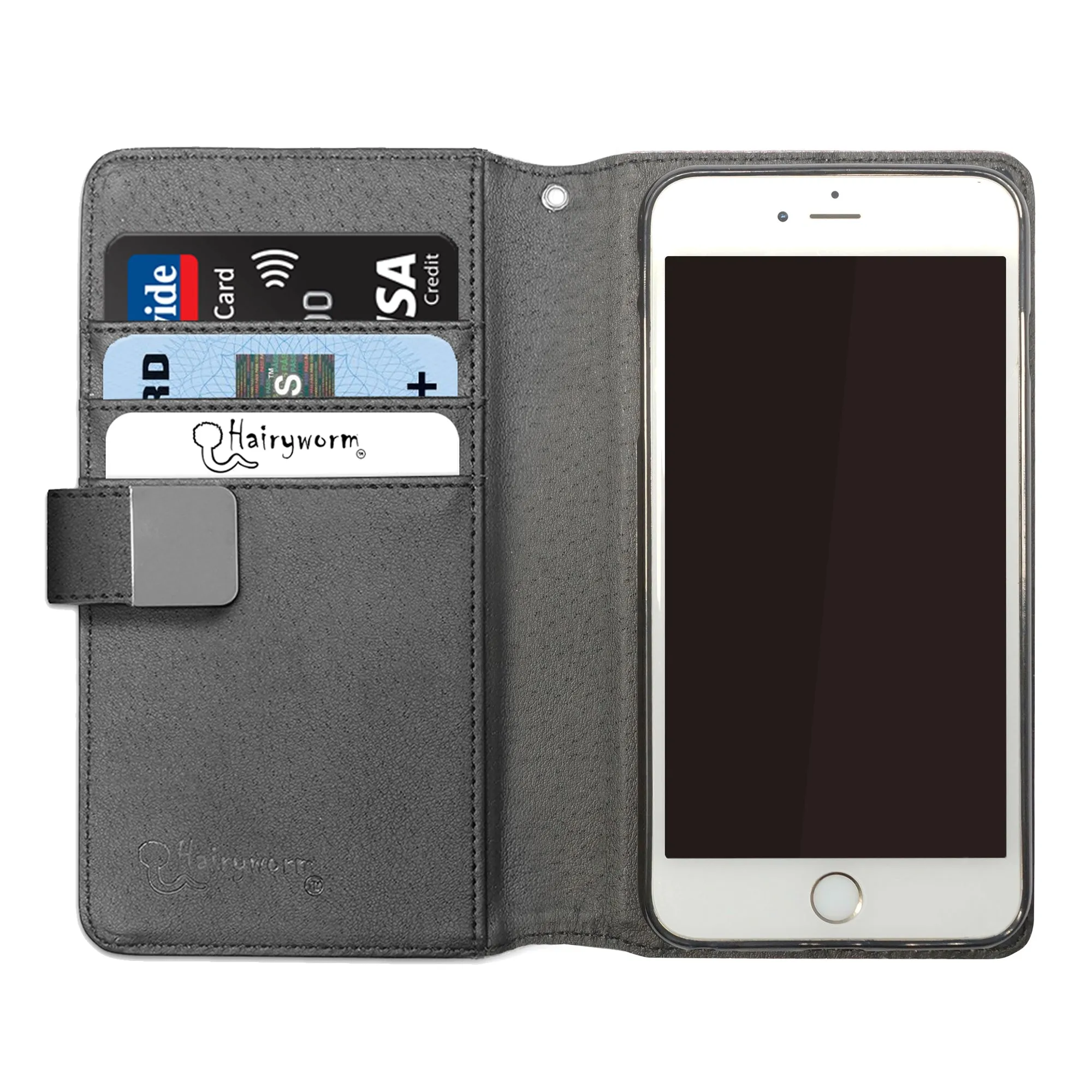 Personalised iPhone Leather Case - Grey Marble and Pink Initial/Name