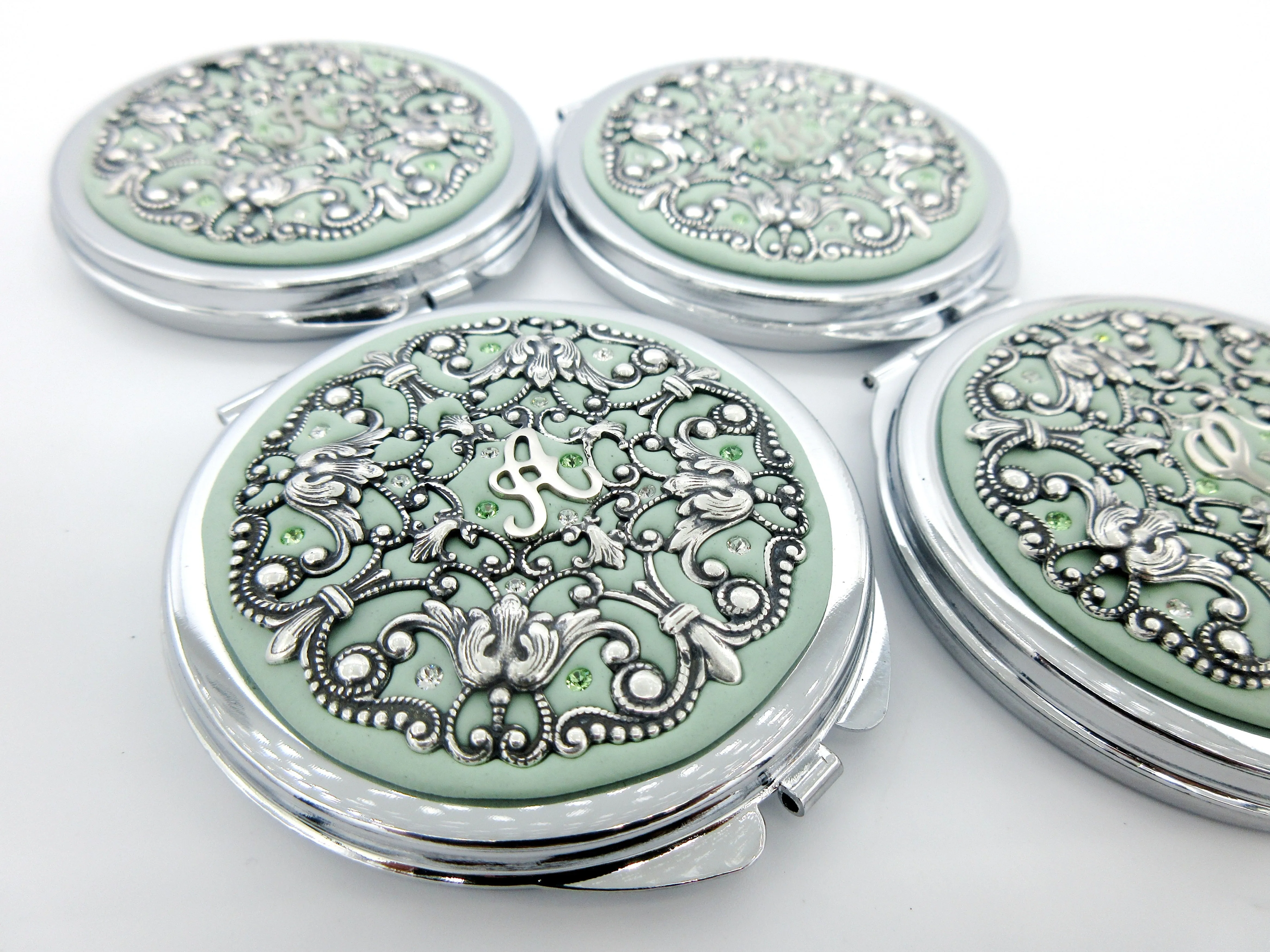 Personalized Compact Mirror with Gift Box and Card