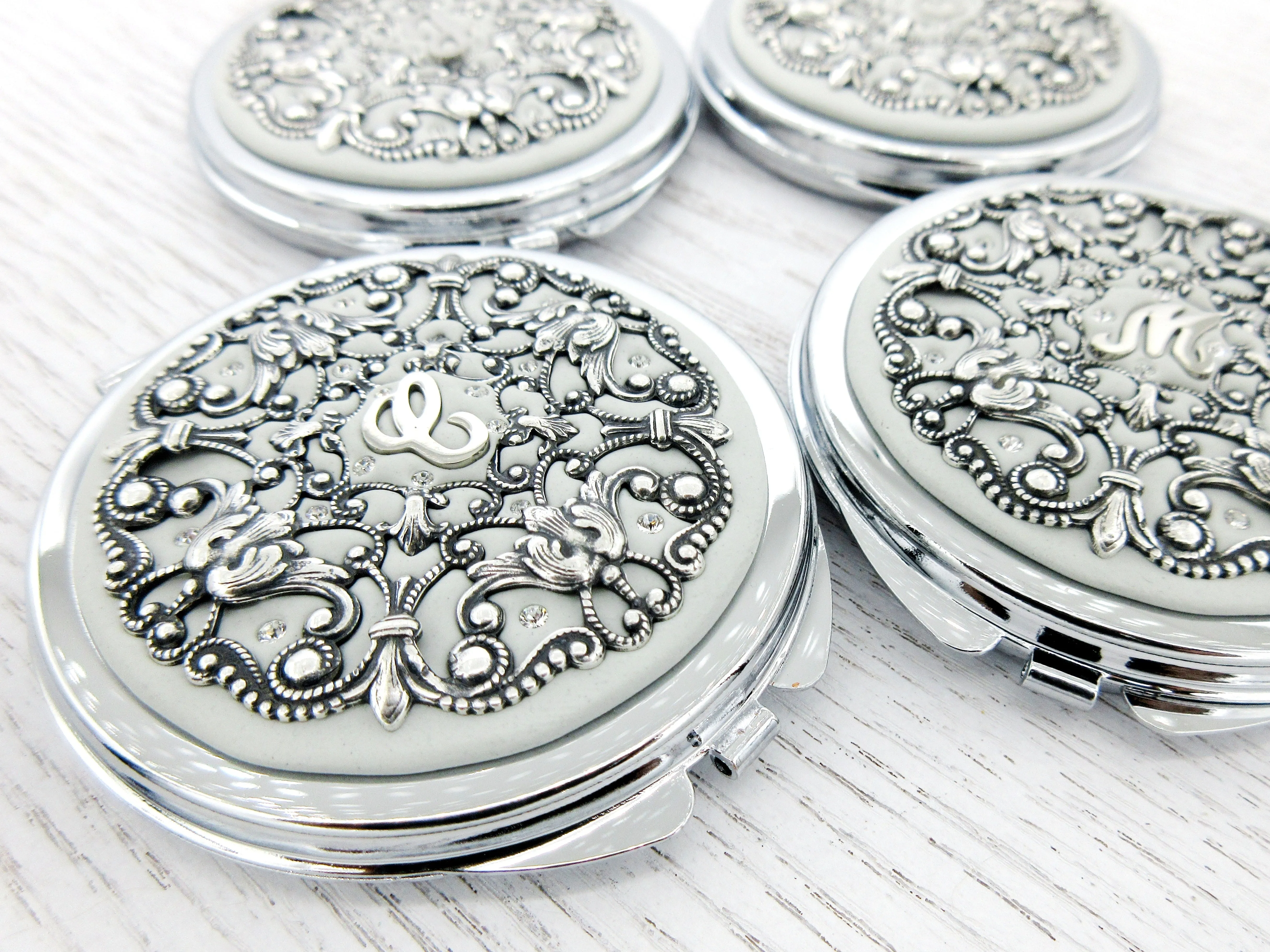 Personalized Compact Mirror with Gift Box and Card