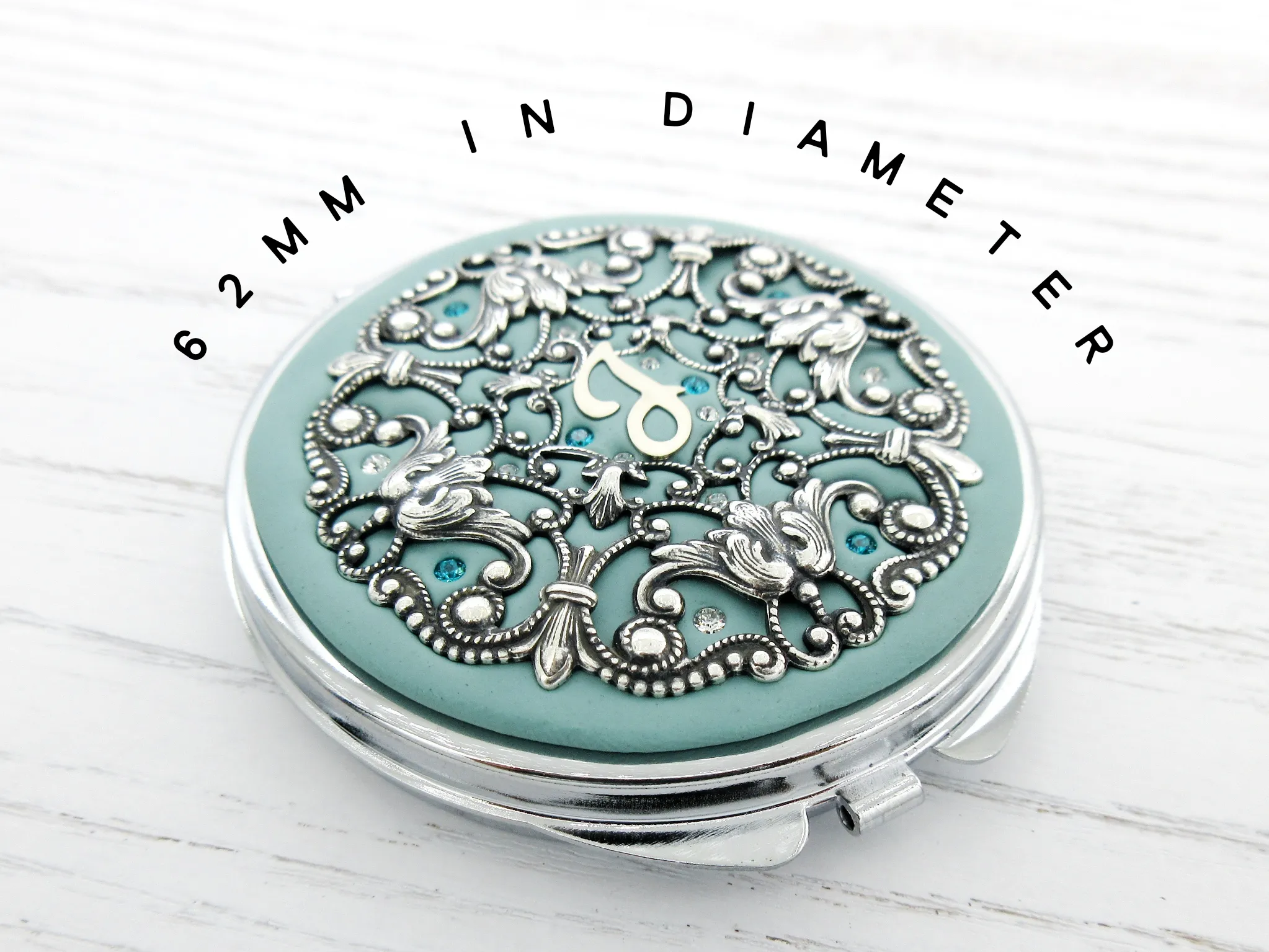 Personalized Compact Mirror with Gift Box and Card