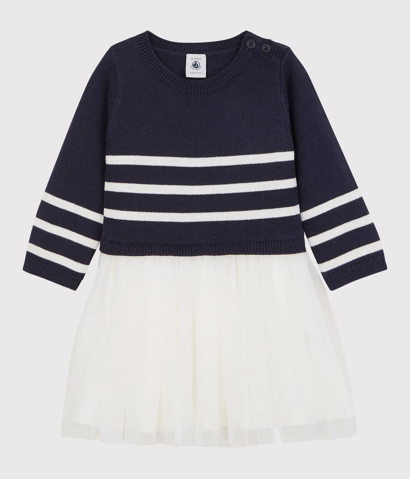 Petit Bateau Baby Girl Wool/Cotton Dress