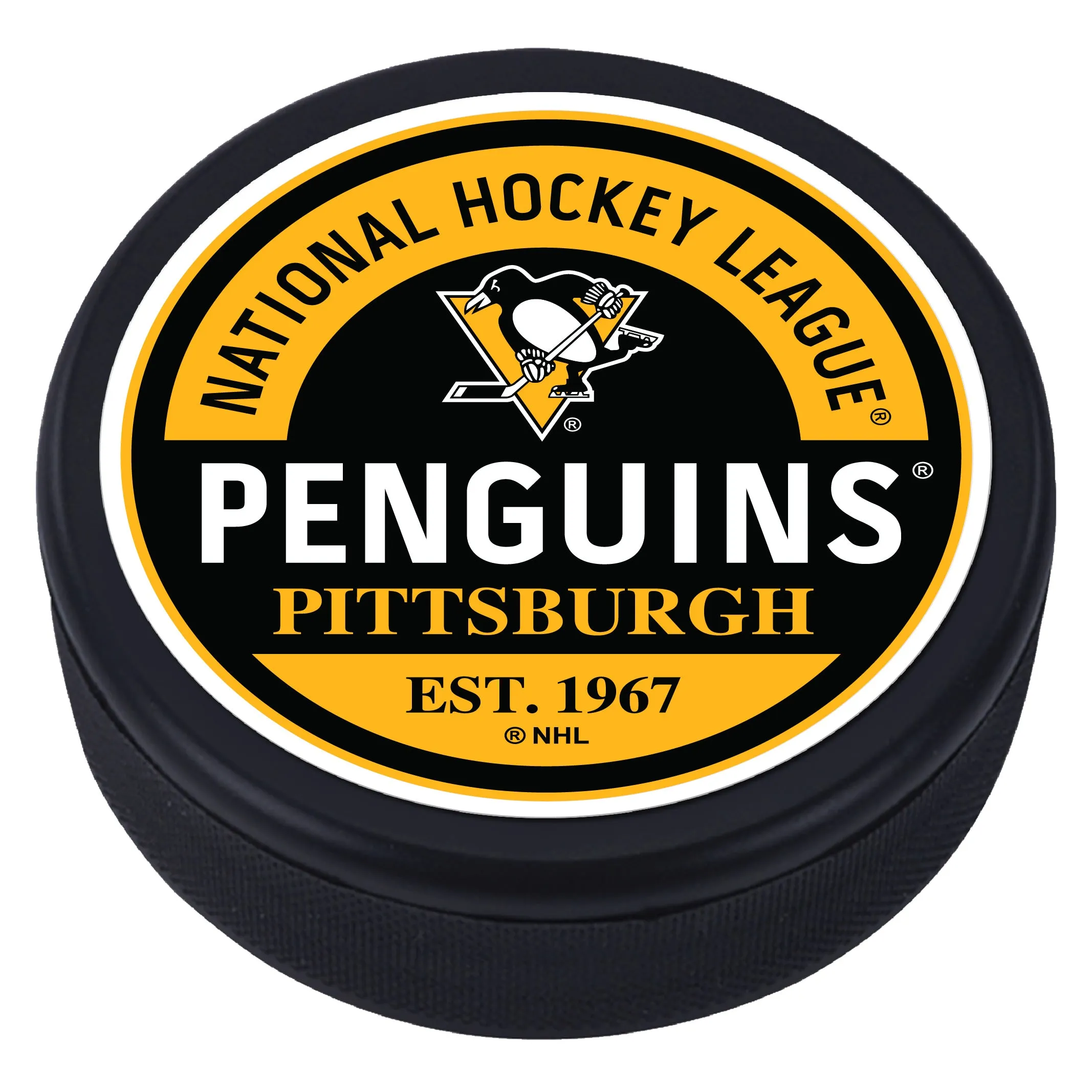 Pittsburgh Penguins Puck - Textured Block