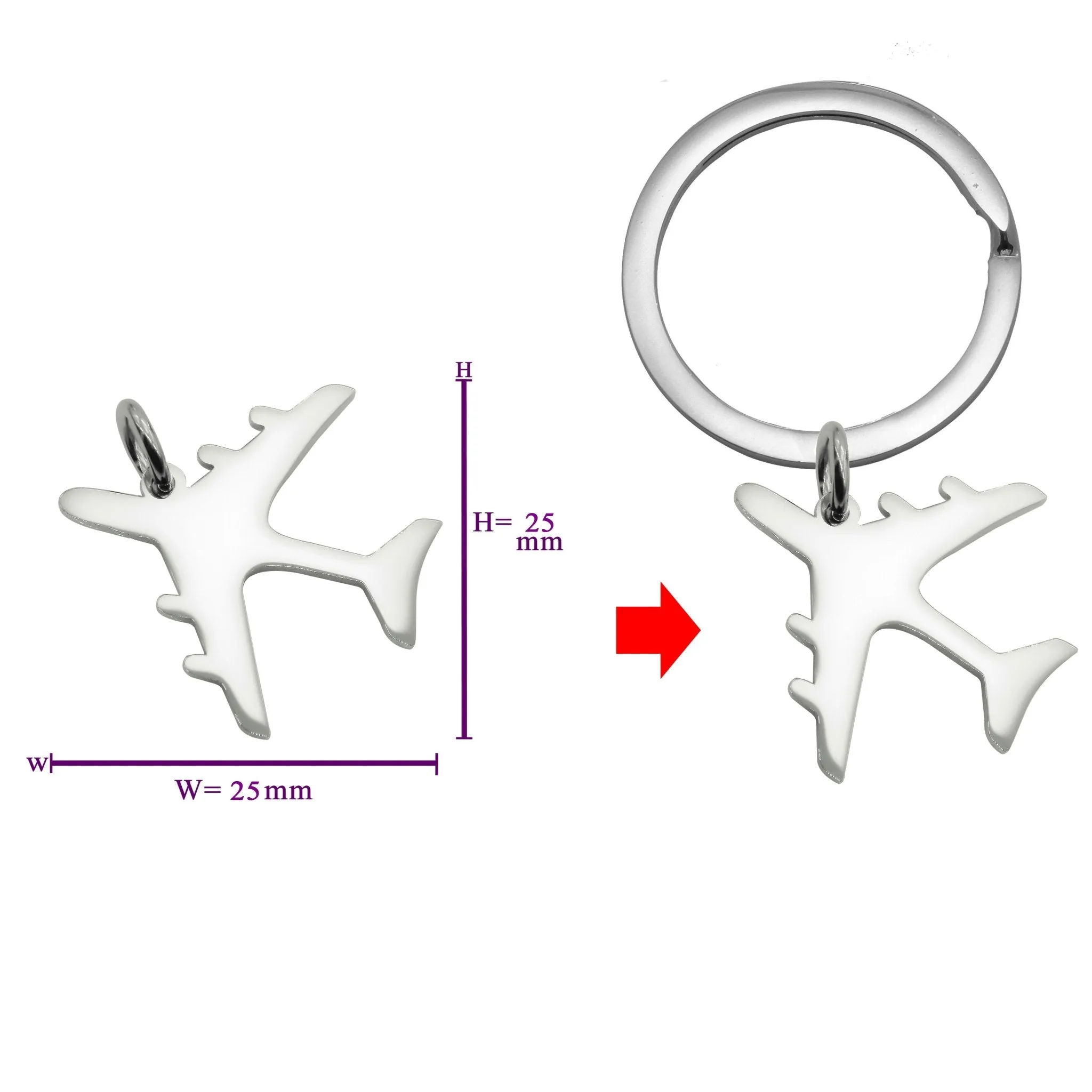 Plane Charm for Keyring