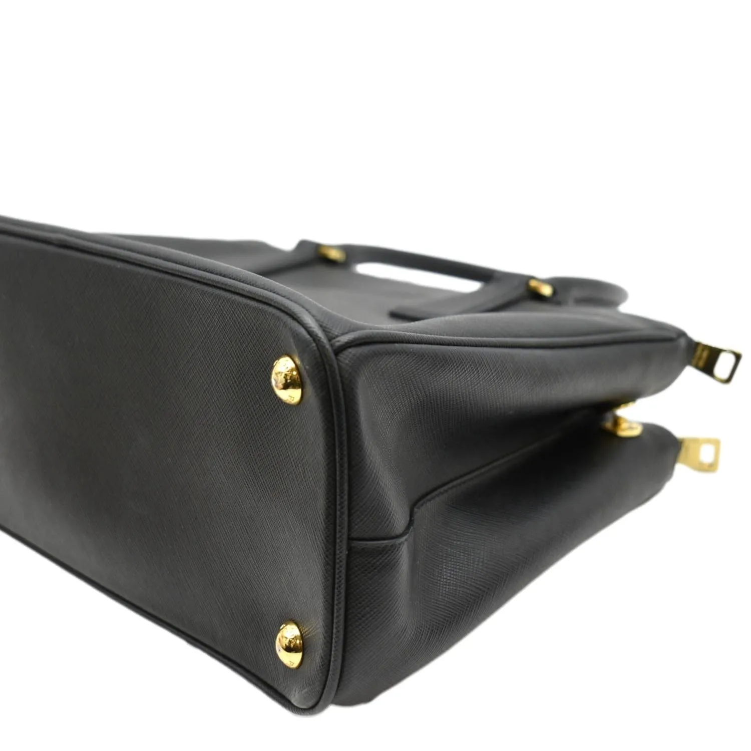 PRADA Galleria Double-Zip small Saffiano Leather Tote Bag Black
