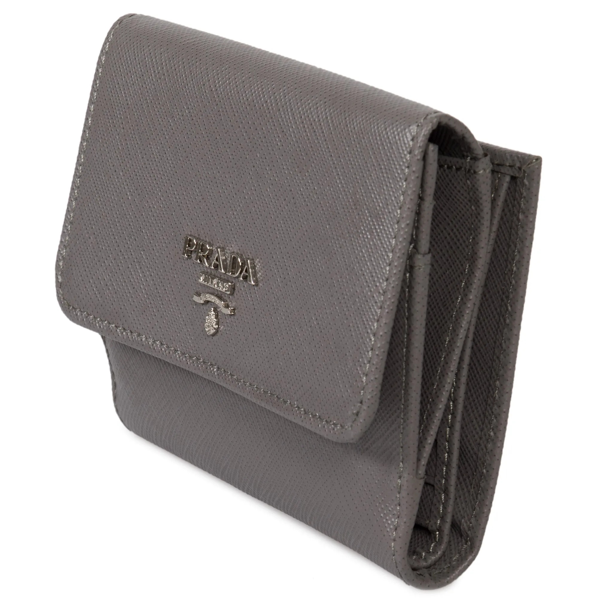 Prada Marble Saffiano Leather Flap Wallet 1MH523 QWA F0K44