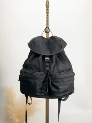 PRADA Triangle Logo Backpack Black Vintage yp56er