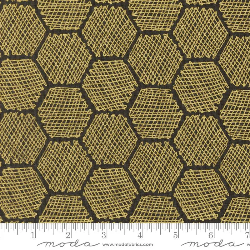 *PRE-ORDER* Bee Garden, Honeycomb in Black Metallic