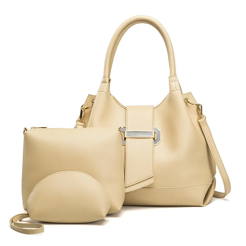 PU One-shoulder Portable Crossbody Three-piece Handbag