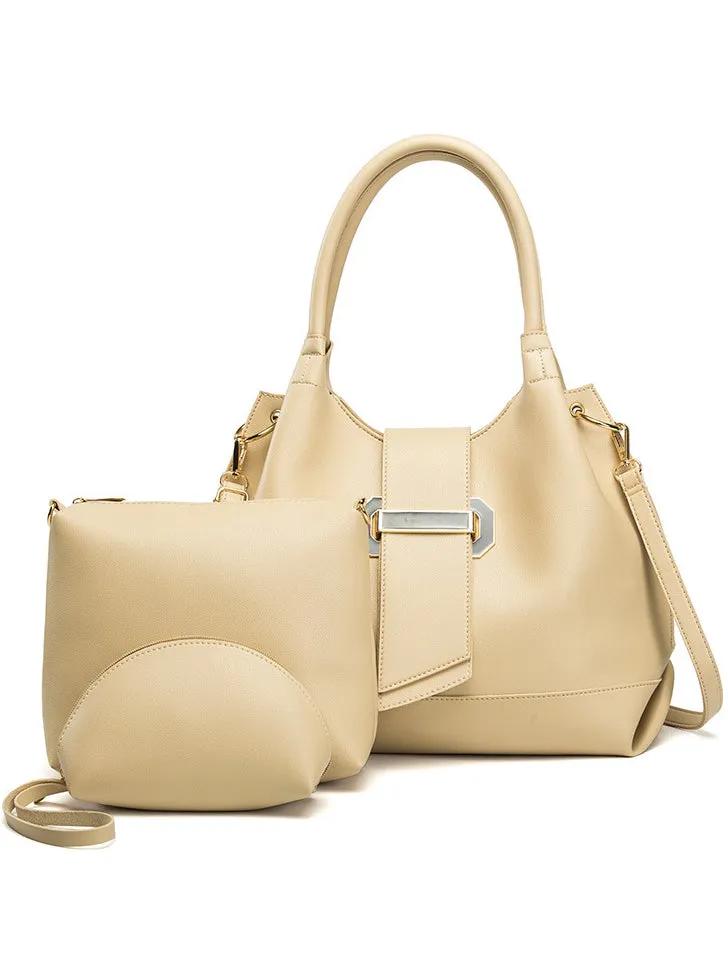 PU One-shoulder Portable Crossbody Three-piece Handbag