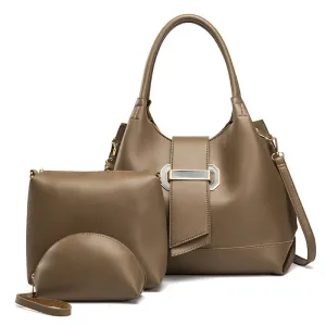 PU One-shoulder Portable Crossbody Three-piece Handbag