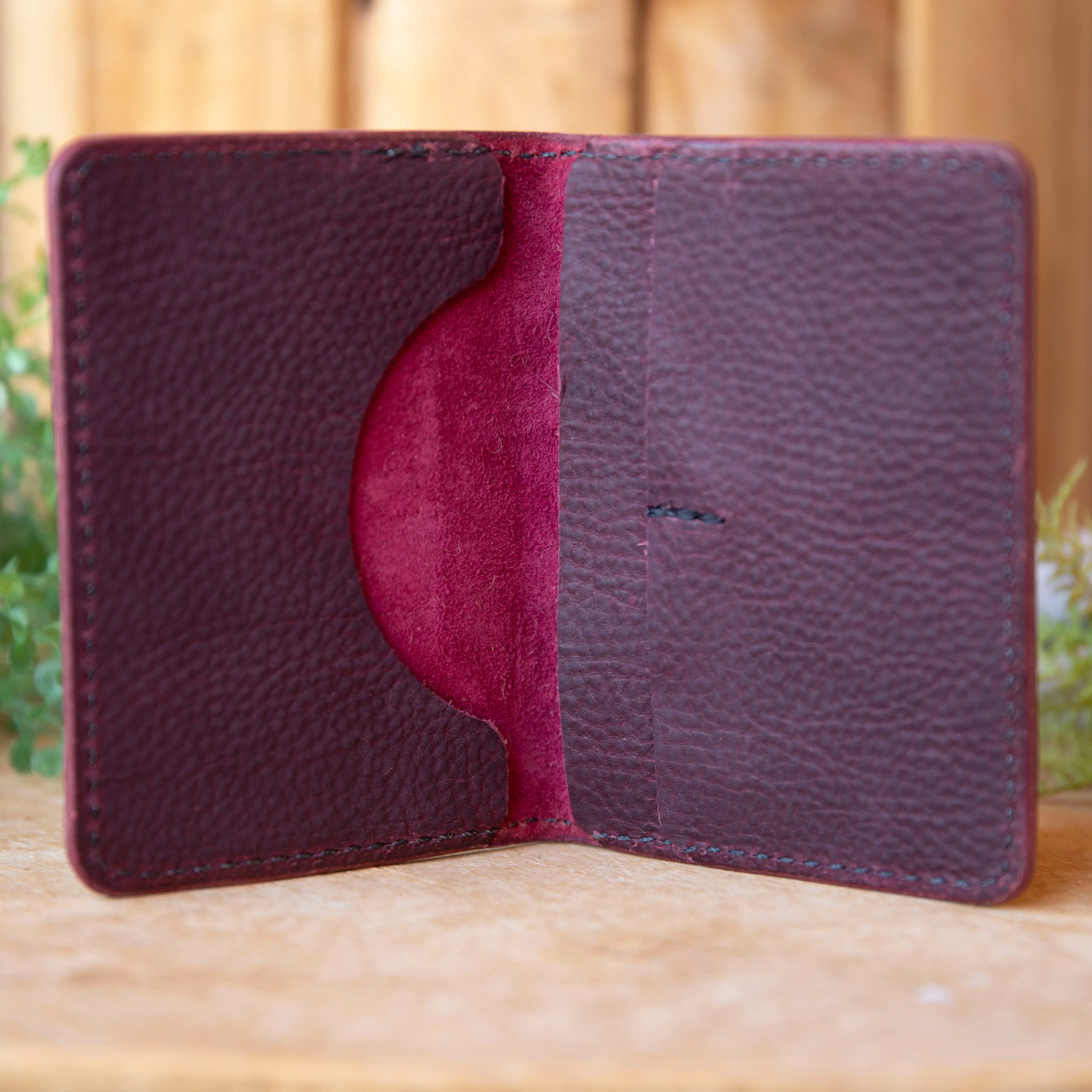 Purple Kodiak Leather Passport Wallet