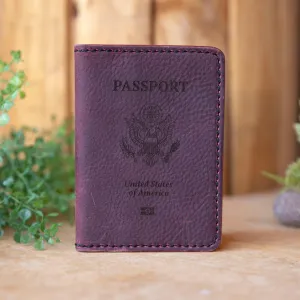 Purple Kodiak Leather Passport Wallet