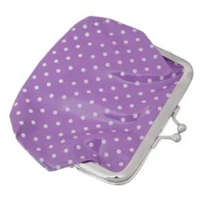 Purple Polka Dot Kisslock Coin Purse Wallet