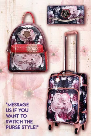 Queen Arosa 3PC Set | Backpack Carry on Luggage with Wallet [BGL6999-8318-WA]