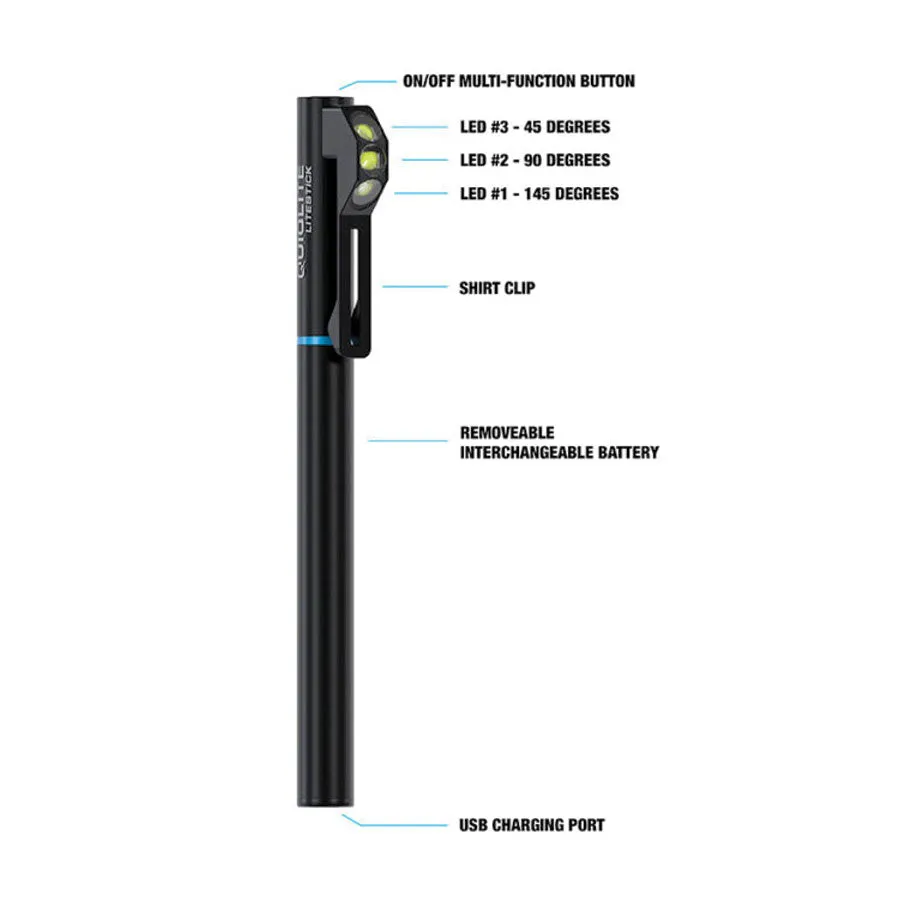 Quiqlite LiteStick WhiteLite LED Hands Free Clip-On Light