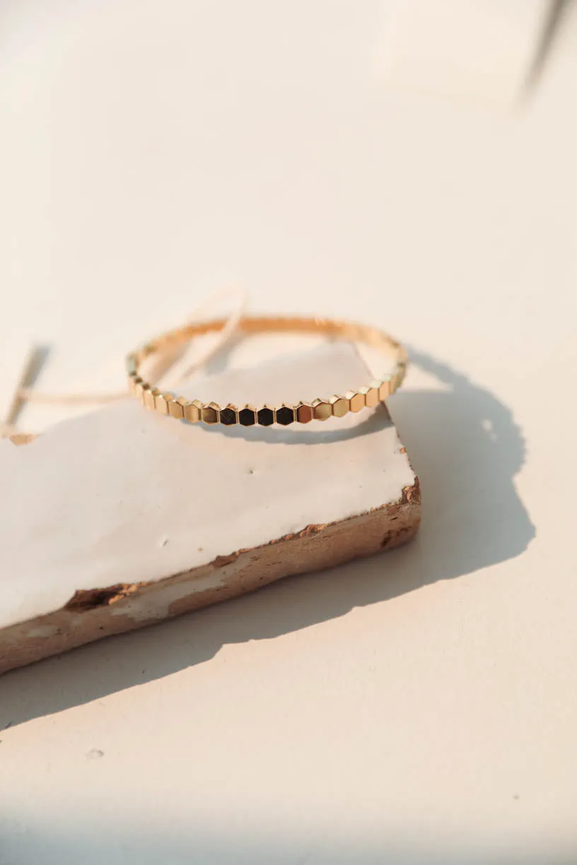 Rae: 18k Gold Textured Bracelet