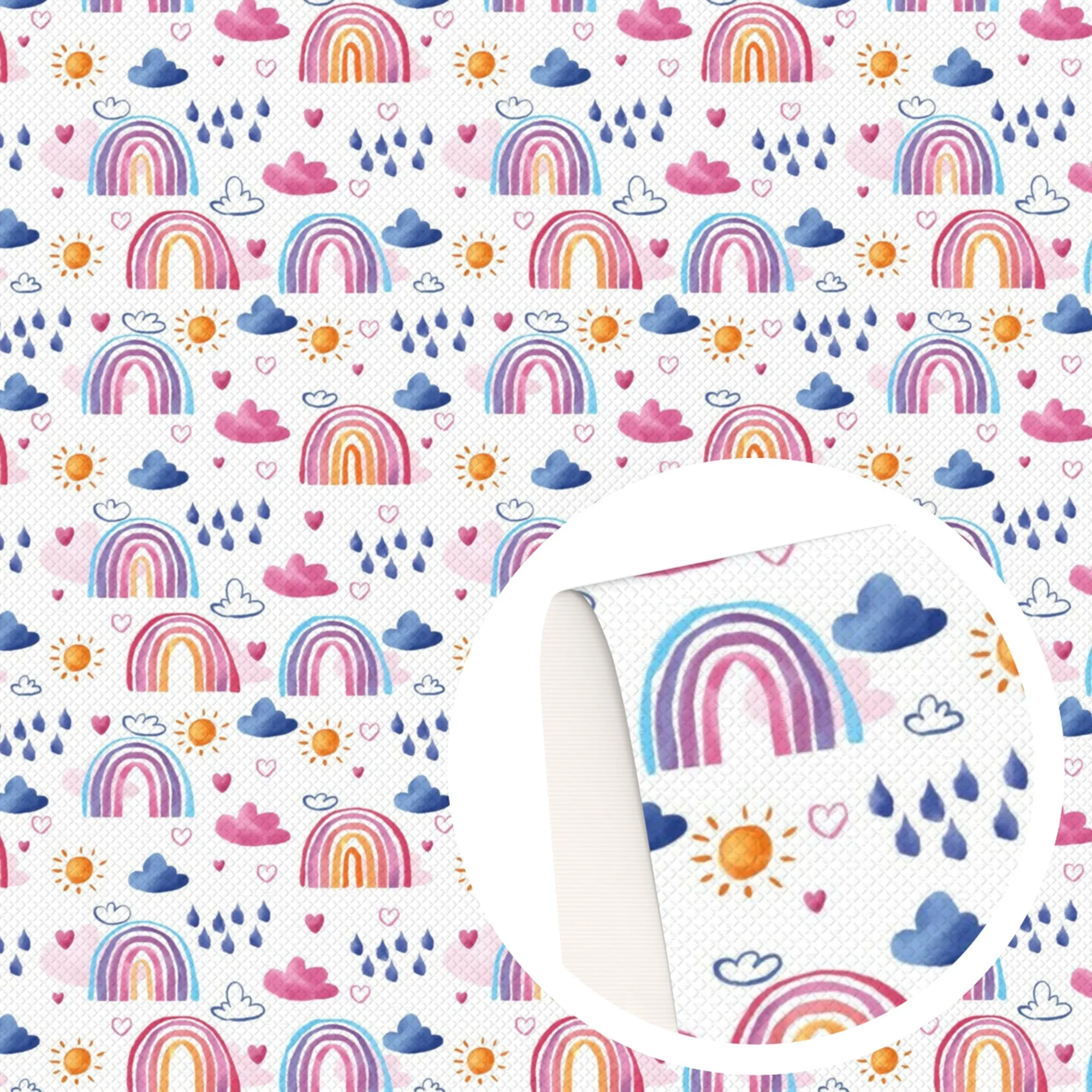 Rainbow Theme Printed Fabric
