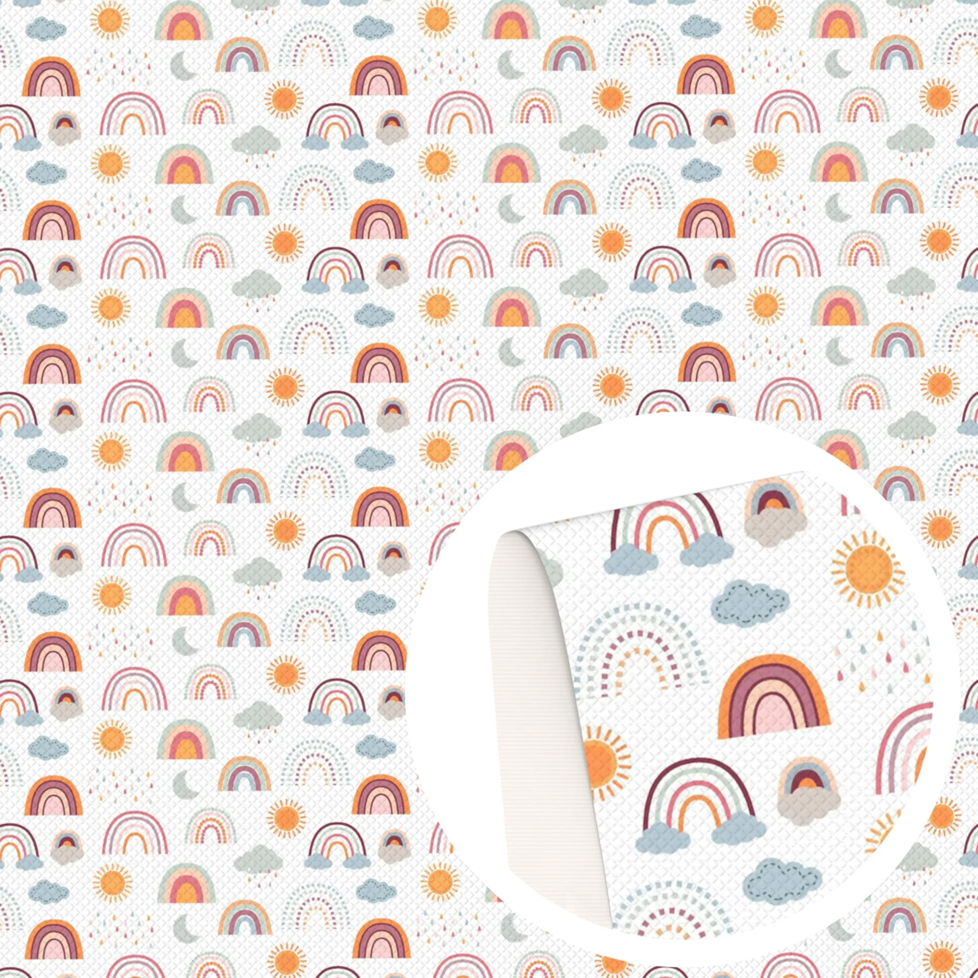 Rainbow Theme Printed Fabric
