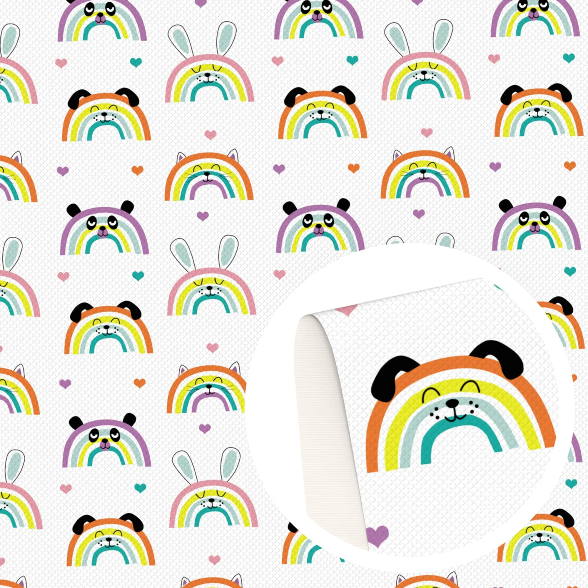 Rainbow Theme Printed Fabric
