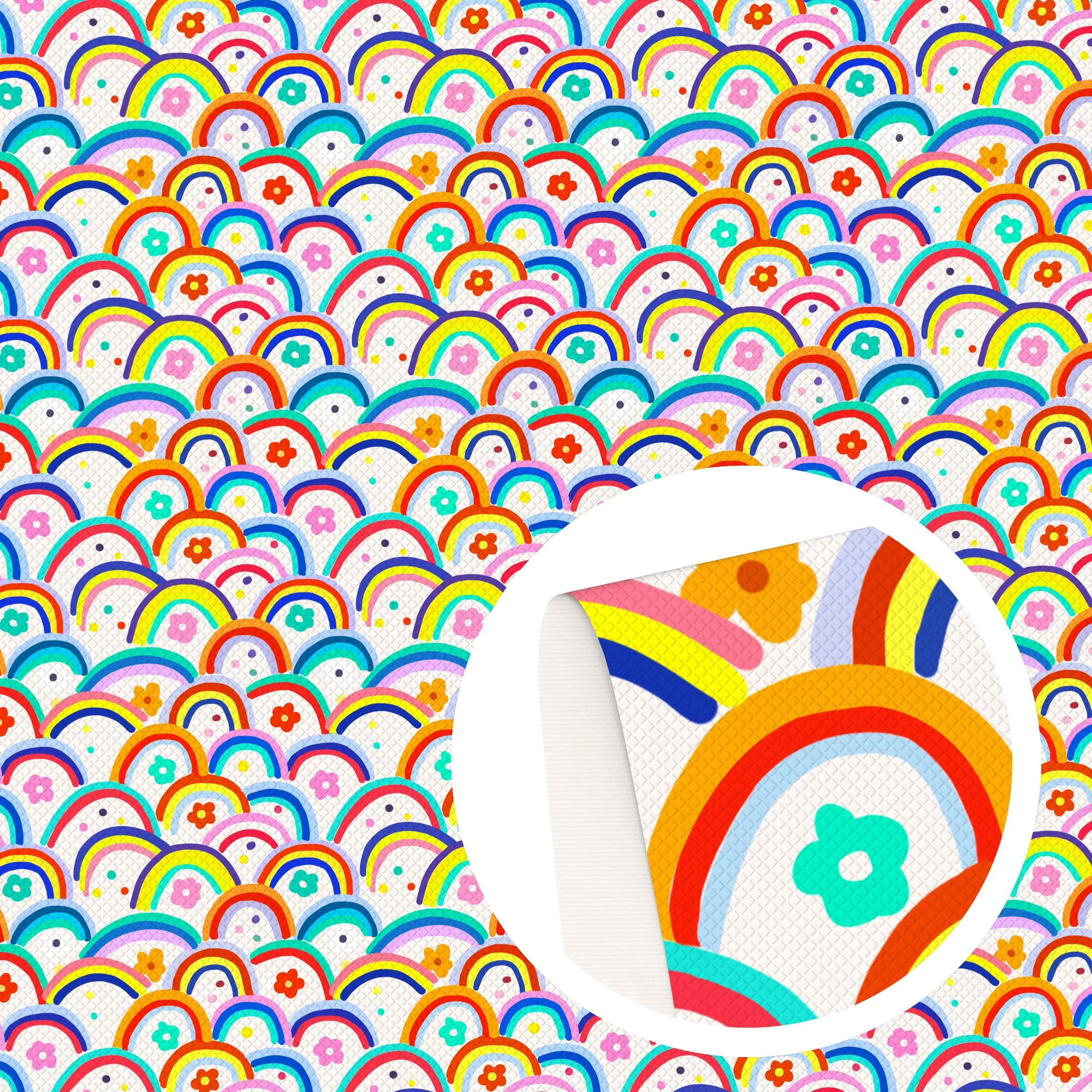 Rainbow Theme Printed Fabric