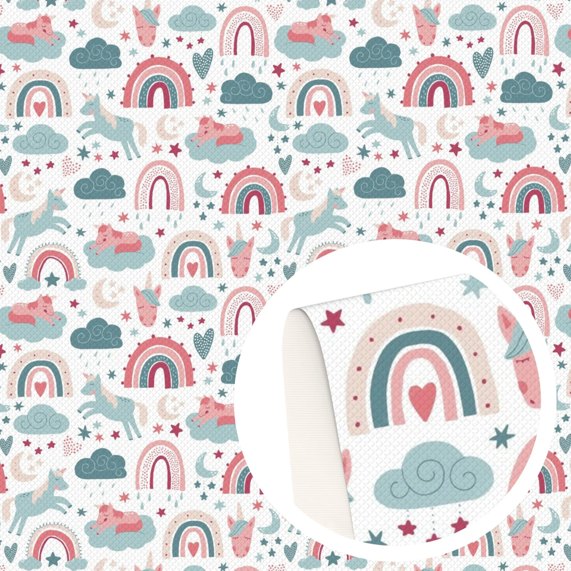 Rainbow Theme Printed Fabric