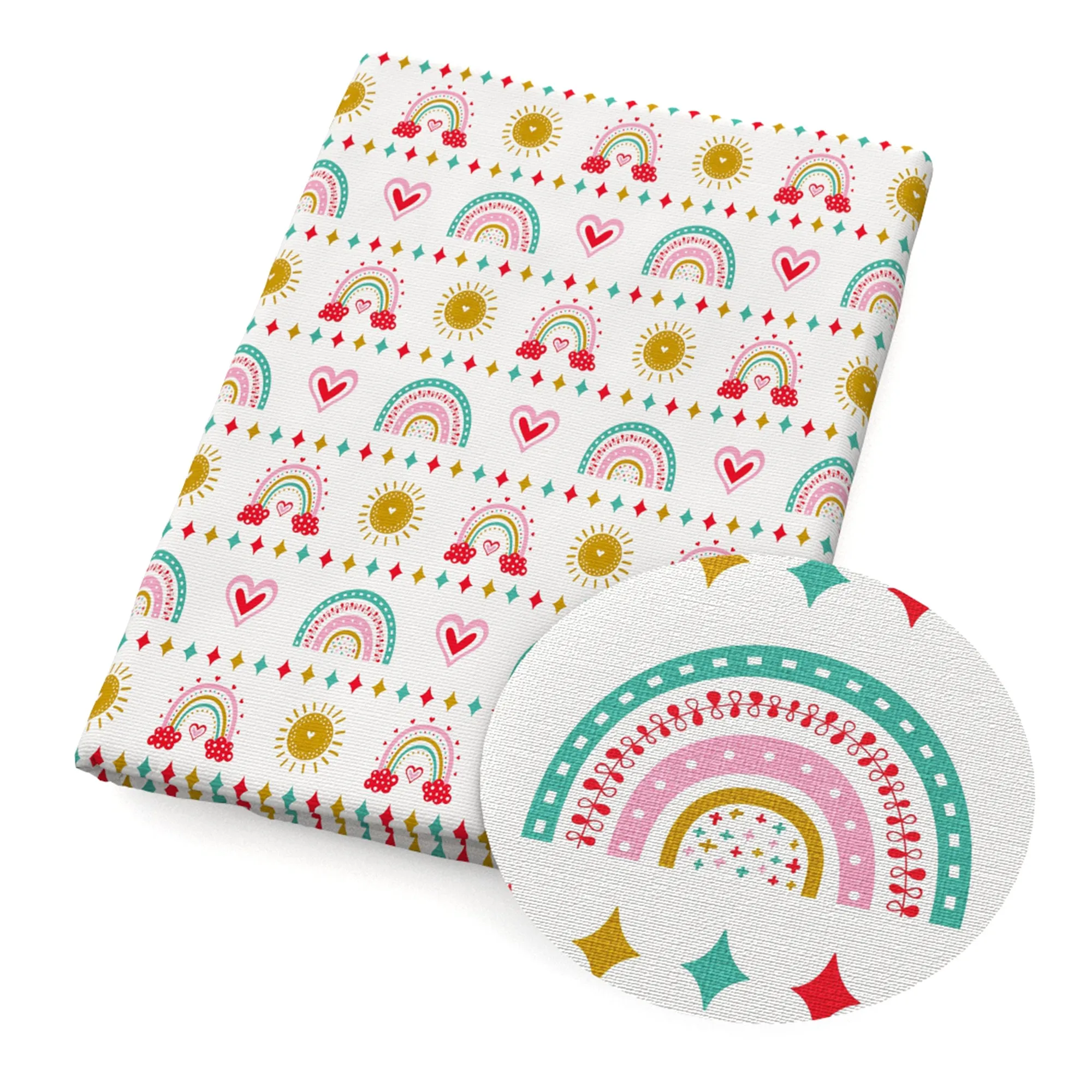 Rainbow Theme Printed Fabric