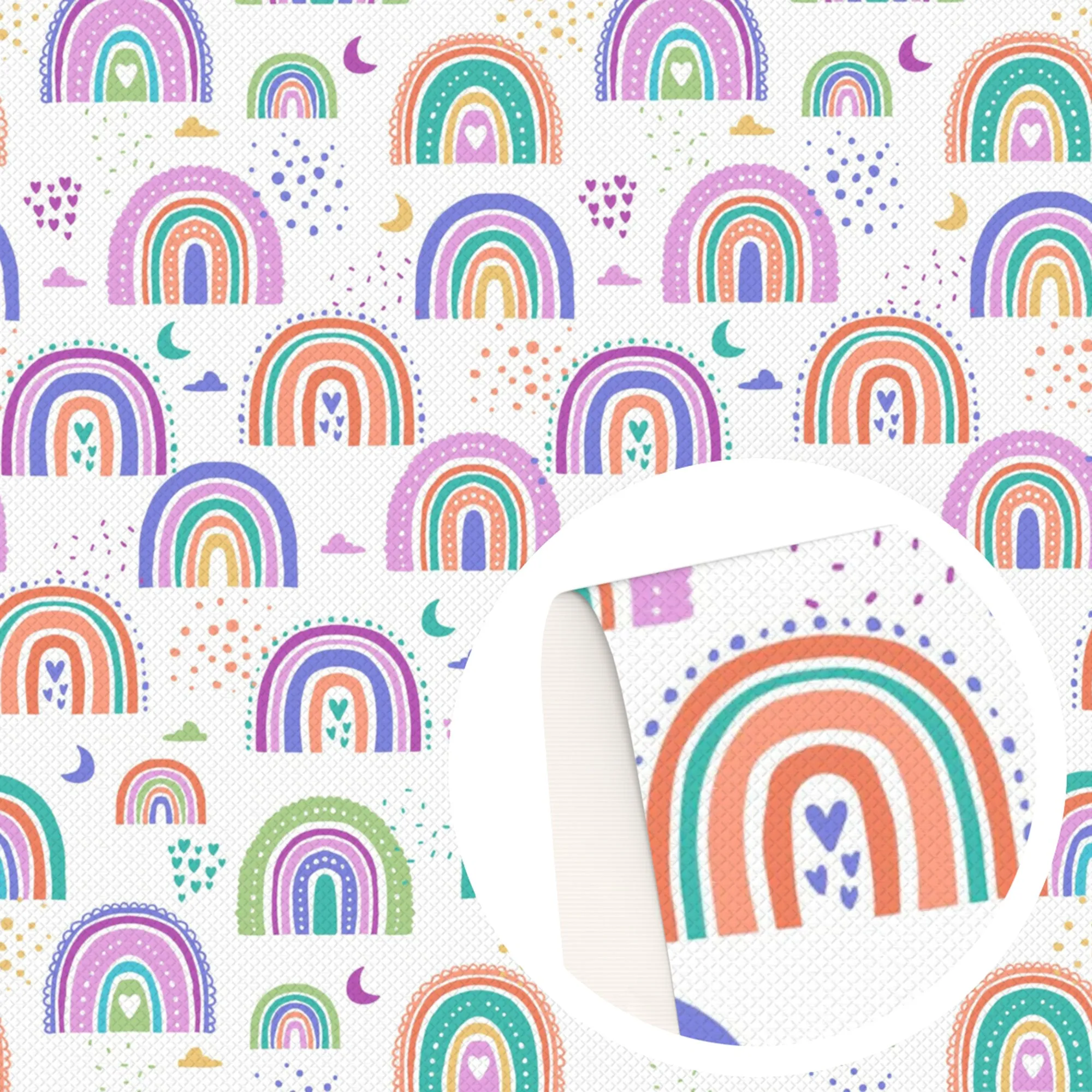 Rainbow Theme Printed Fabric