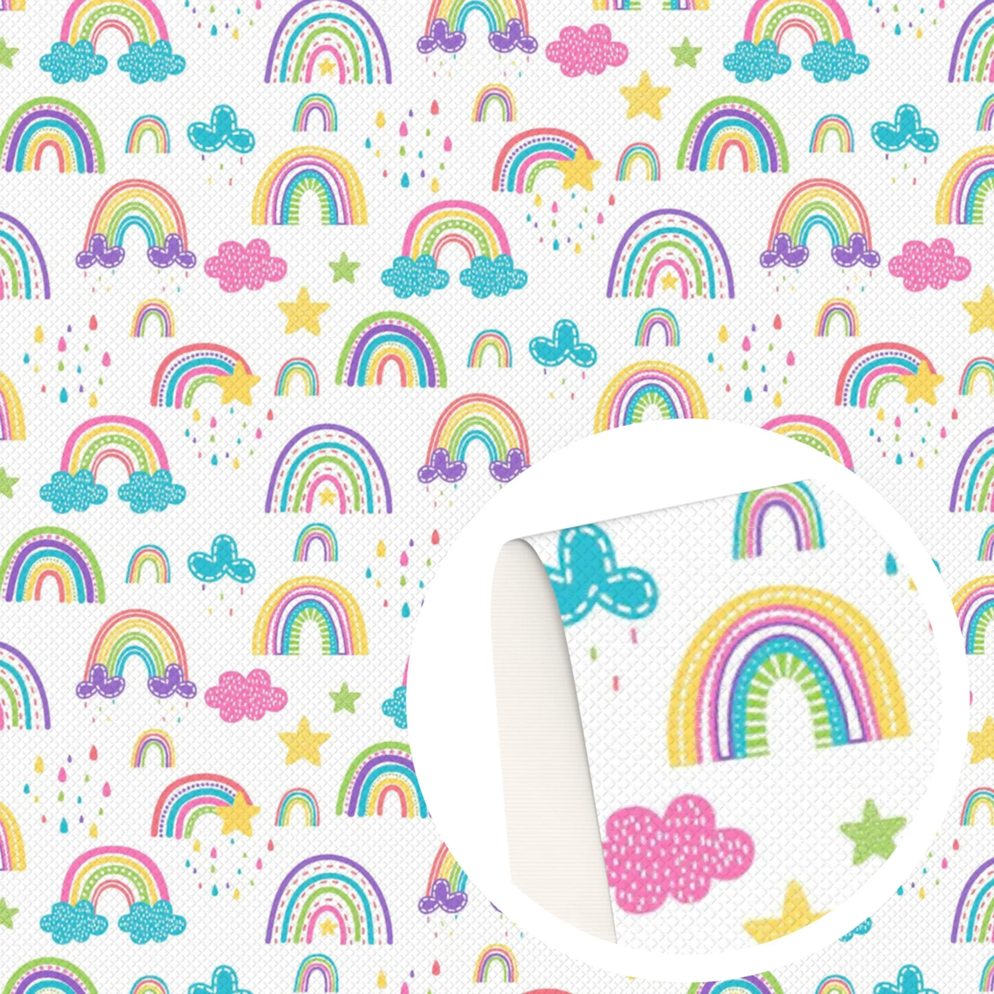 Rainbow Theme Printed Fabric