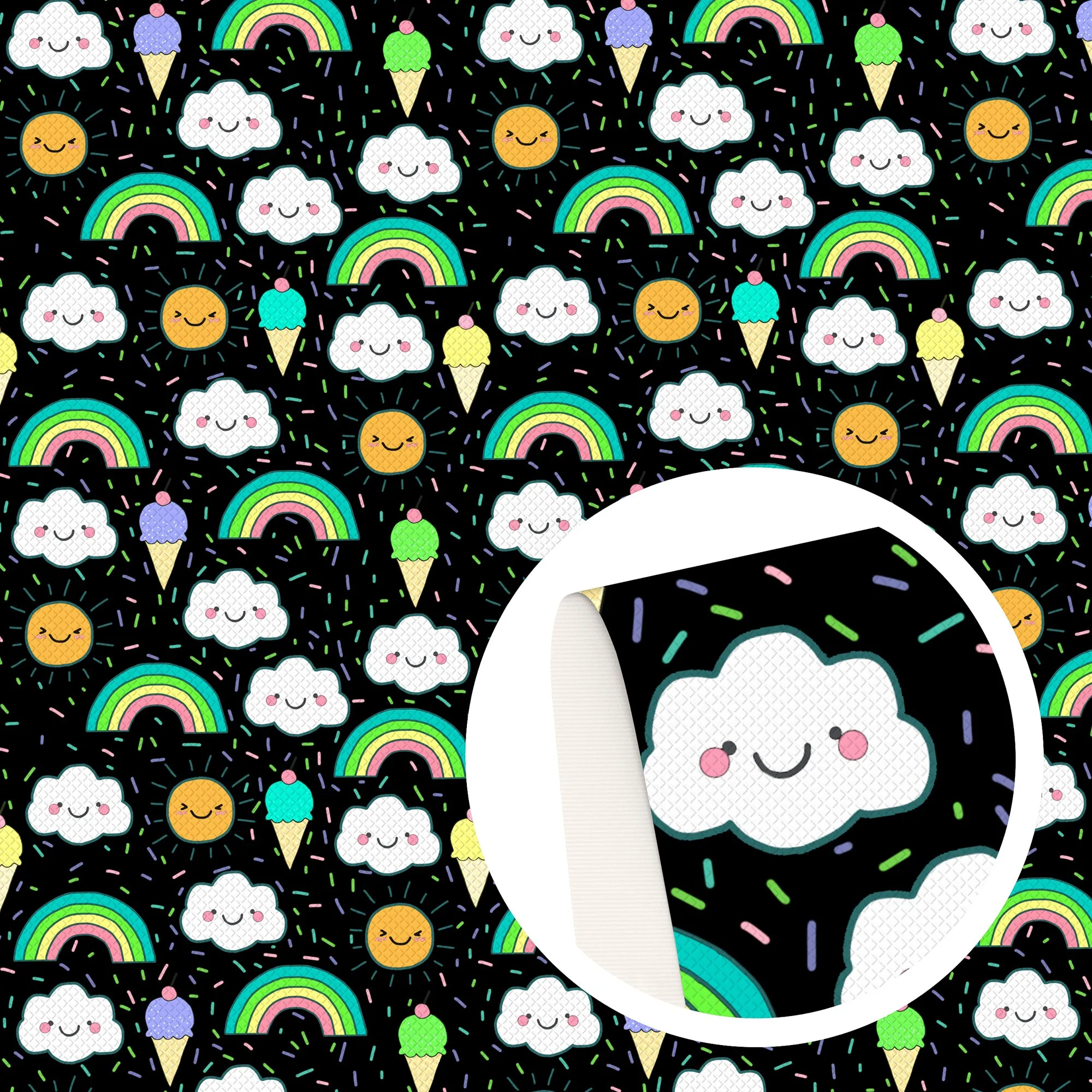 Rainbow Theme Printed Fabric