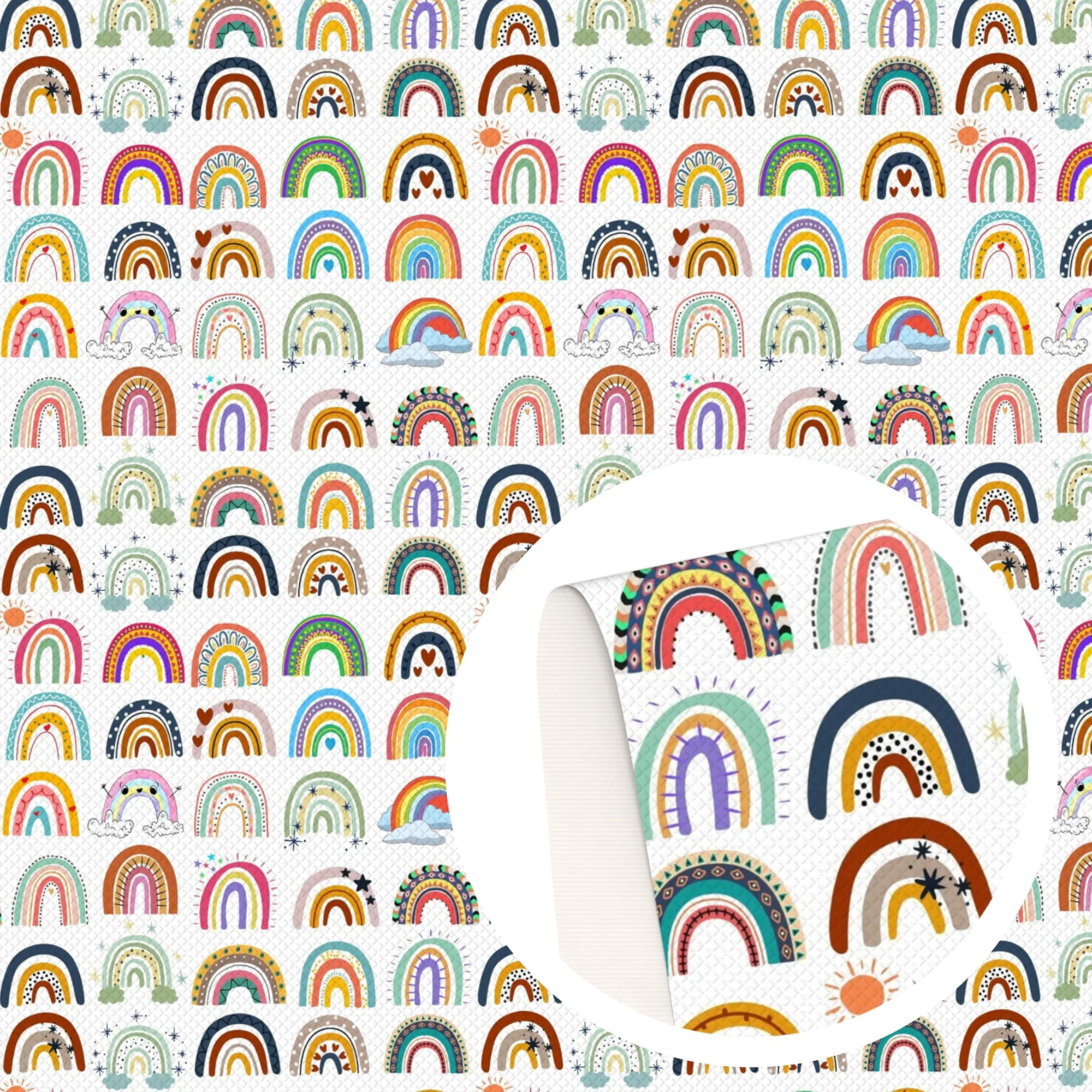 Rainbow Theme Printed Fabric