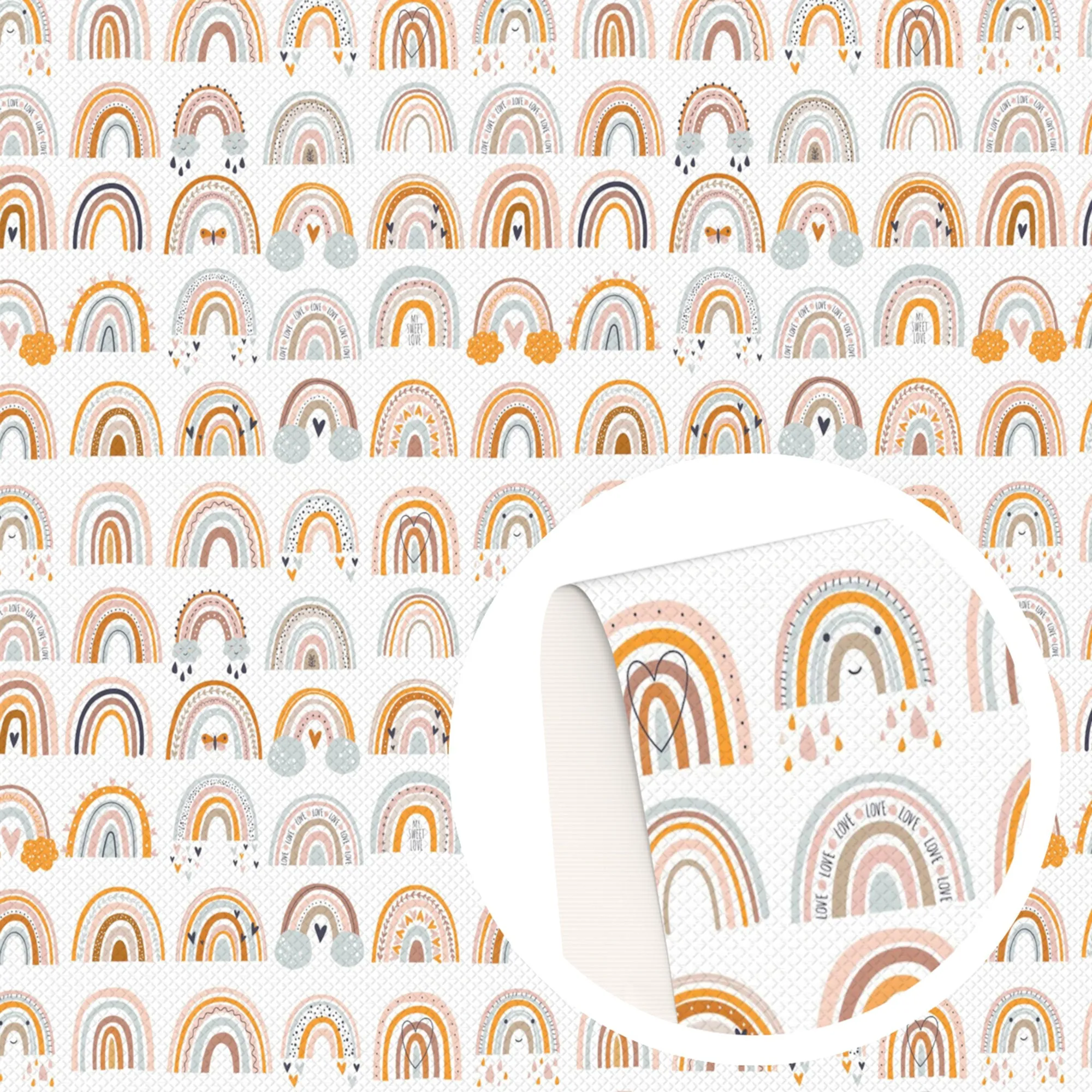 Rainbow Theme Printed Fabric